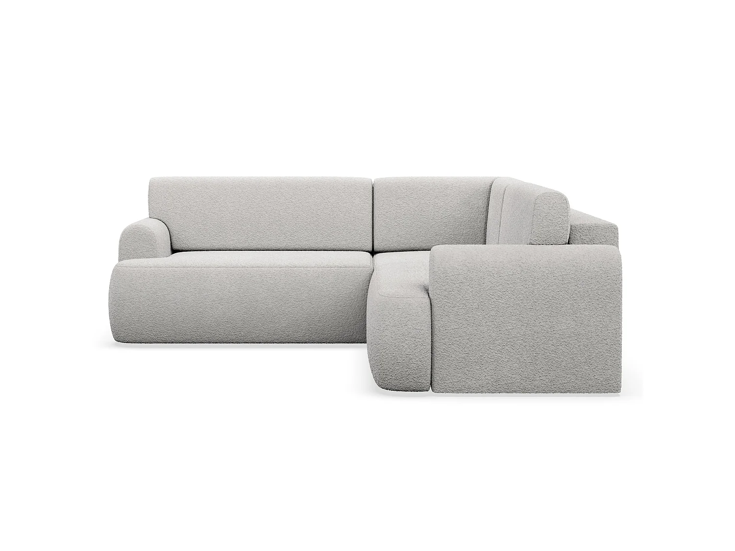 Canapé d'angle convertible en L - en peluche gris-brun - avec coffre - KAVEO universel avec angle