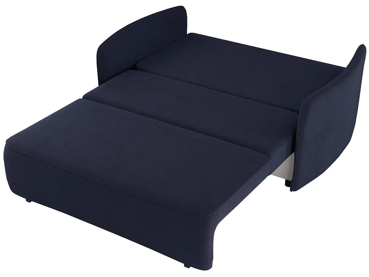 Slaapbank, marineblauw, 165 cm – Paxi, chenille stof