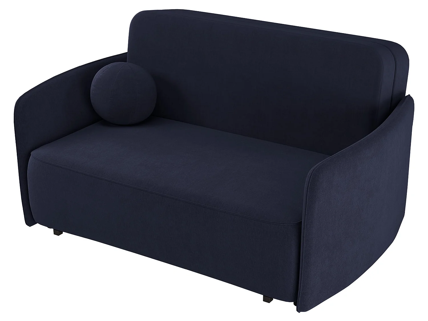 Slaapbank, marineblauw, 165 cm – Paxi, chenille stof