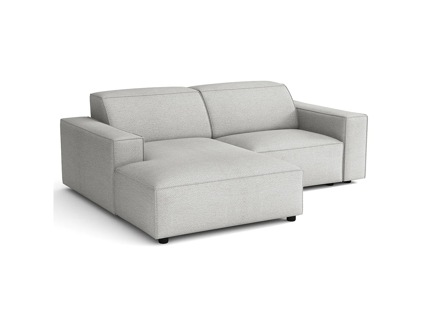 Hoekbank, chenille lichtgrijs, 210 cm – Sellmo