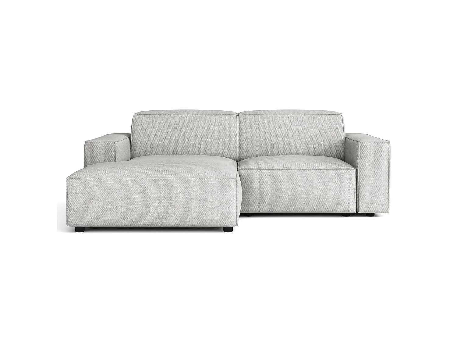 Hoekbank, chenille lichtgrijs, 210 cm – Sellmo