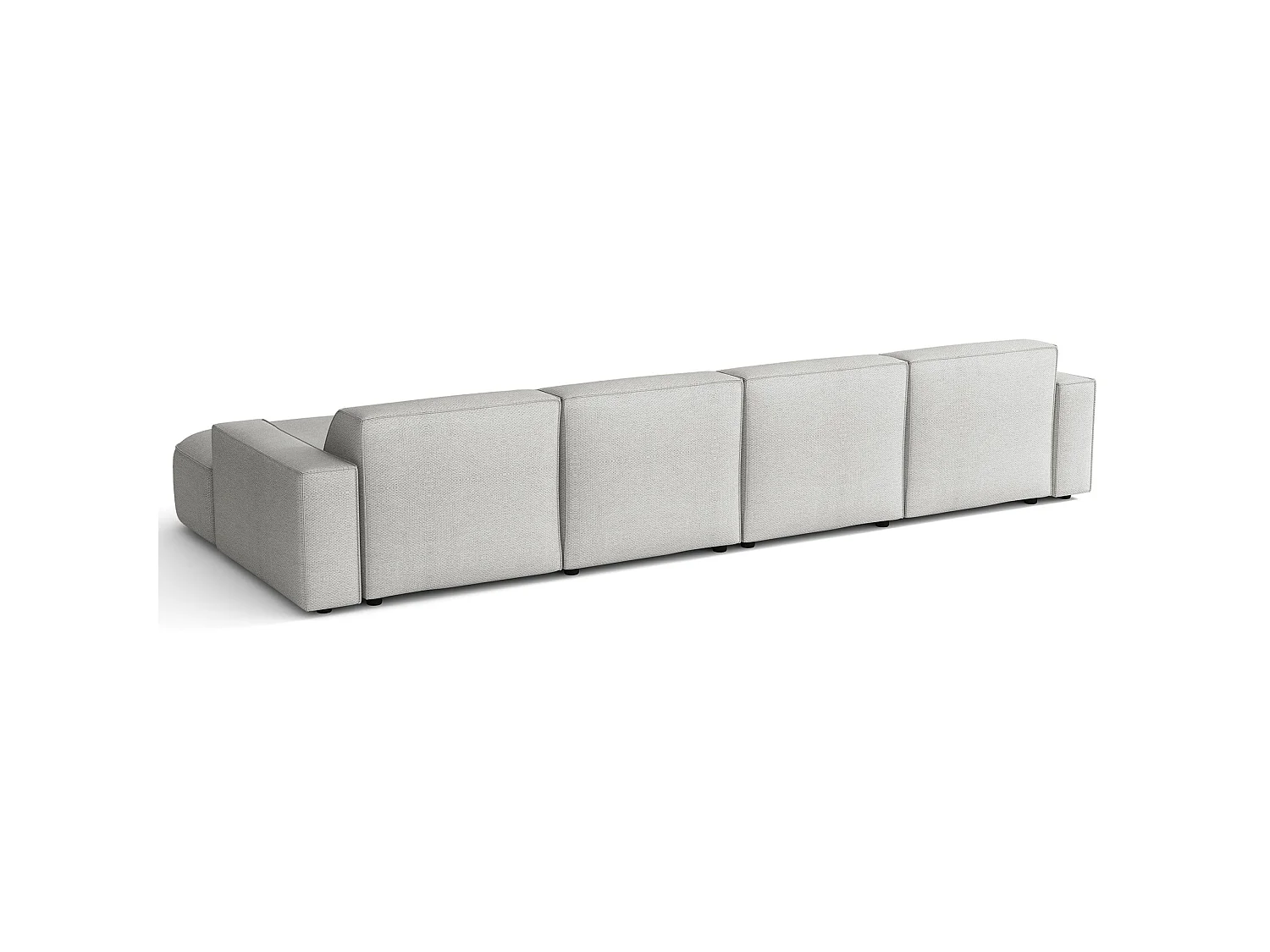 Hoekbank 3-zits, chenille lichtgrijs, 368 cm – Sallmo