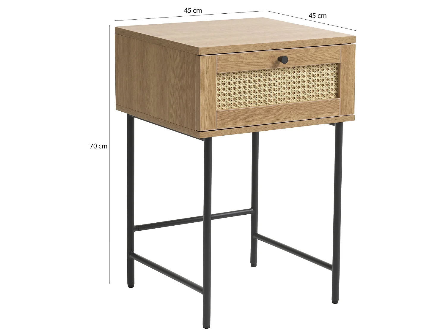 Table de chevet - 45 cm - Noir - Mogest