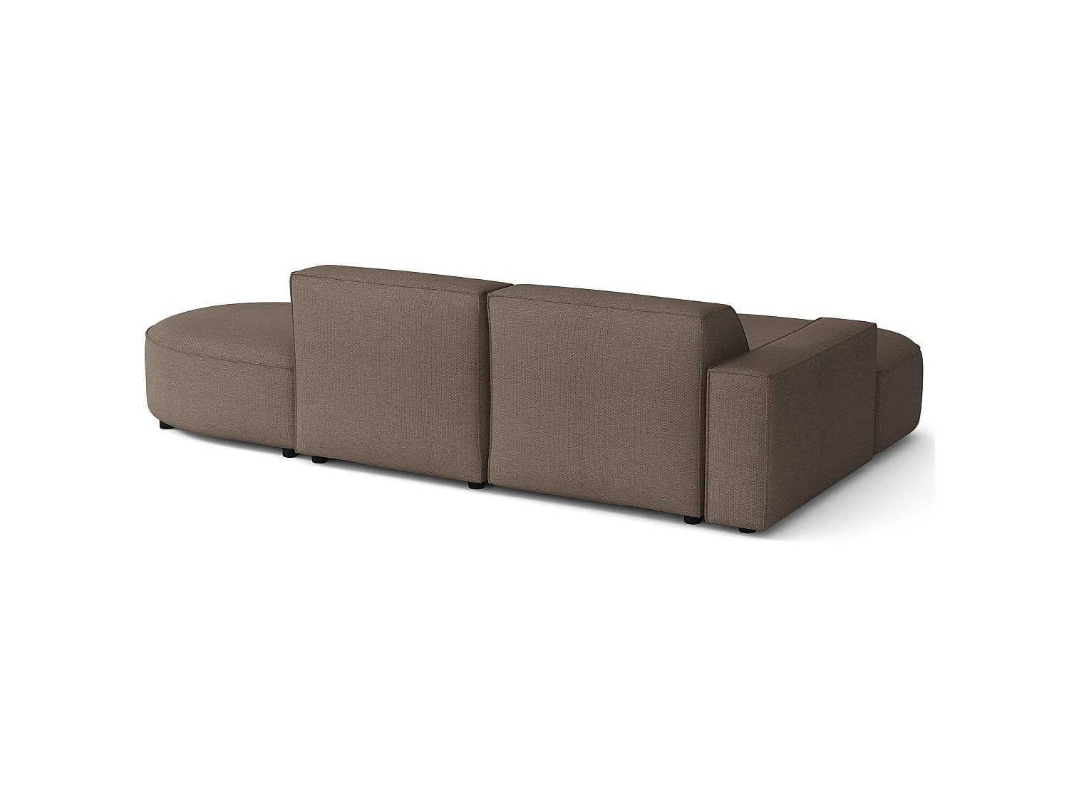 Hoekbank 3-zits, linkeropstelling, chenille lichtbruin, 276 cm – Sallmo