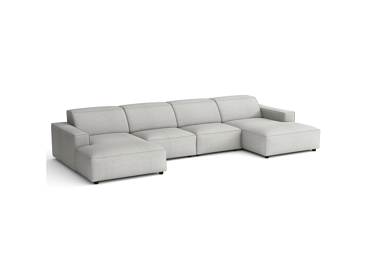 Hoekbank, chenille lichtgrijs, 368 cm – Sellmo
