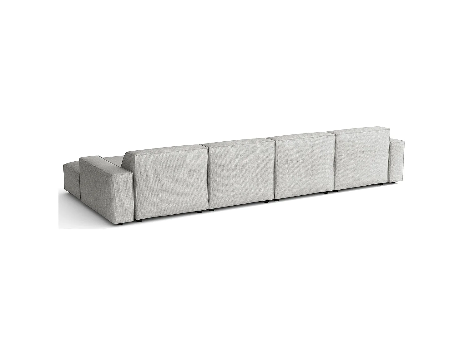 Hoekbank, chenille lichtgrijs, 368 cm – Sellmo