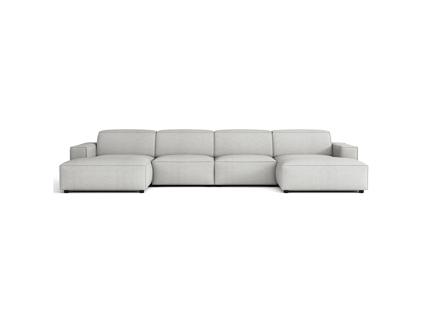 Hoekbank, chenille lichtgrijs, 368 cm – Sellmo