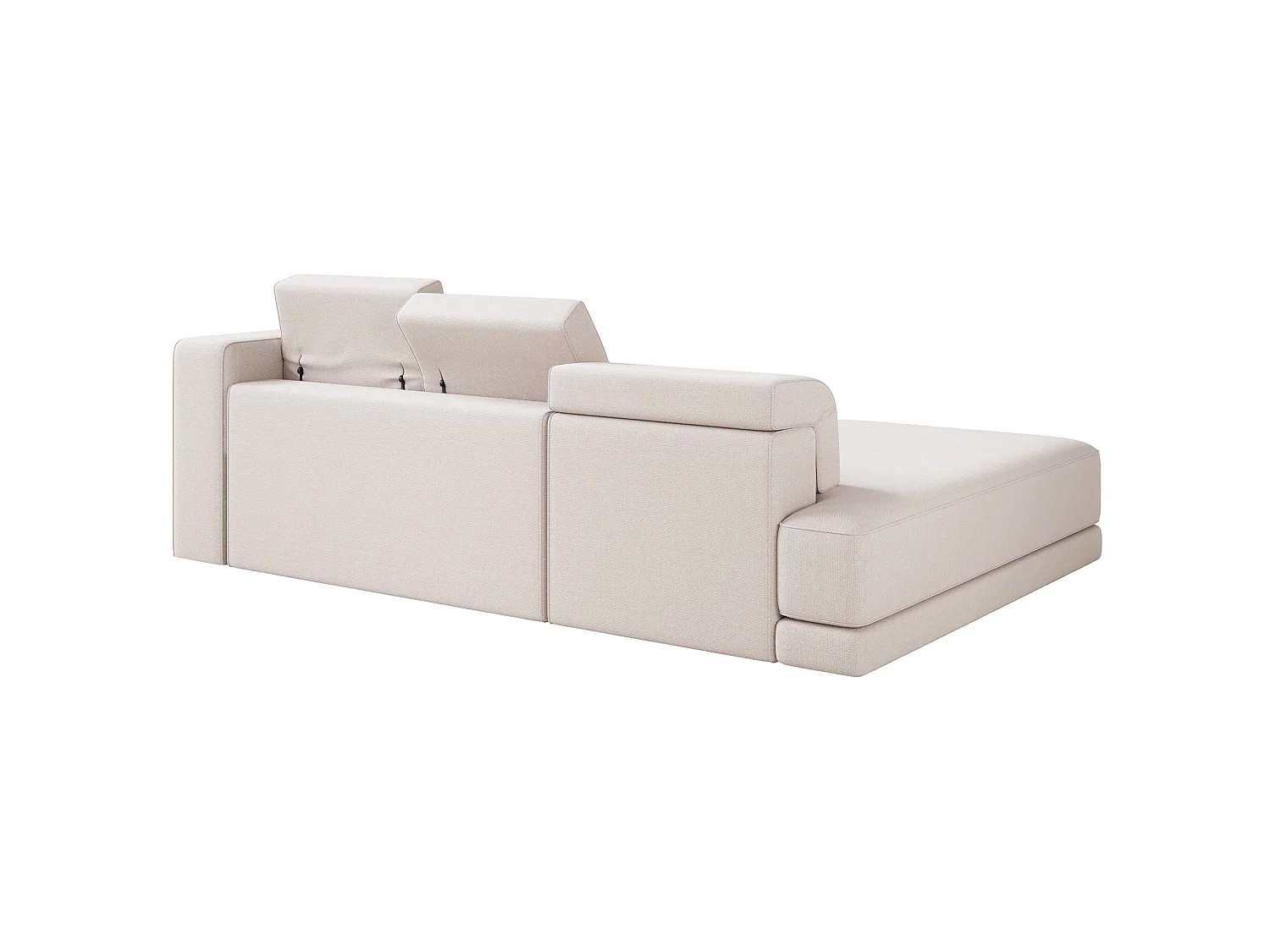 Ecksofa L-Form, 4-Sitzer, links, Chenille Creme, 278 cm - Novals