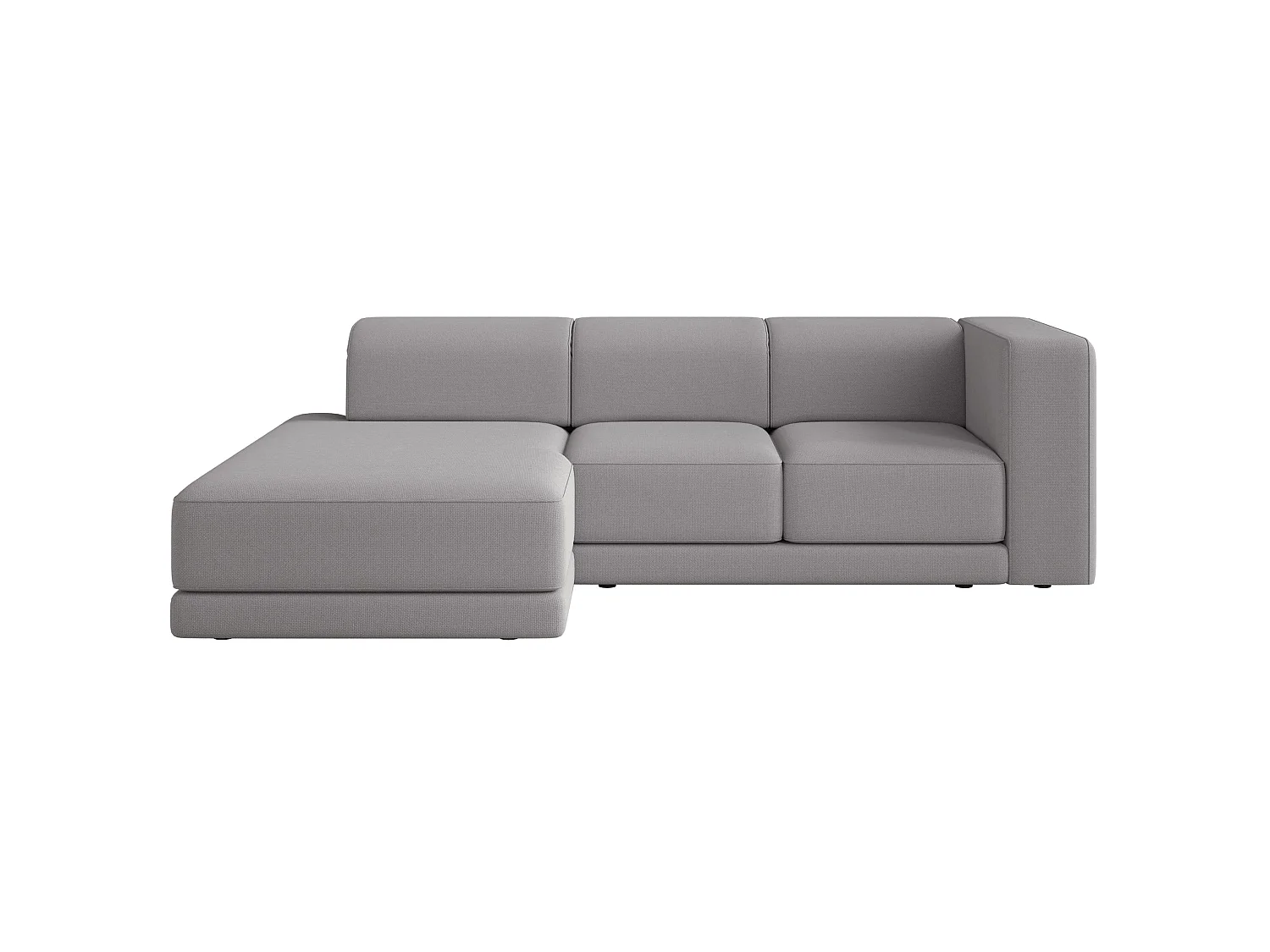 Canapé d'angle - 278 cm - Chenille Gris - Novals