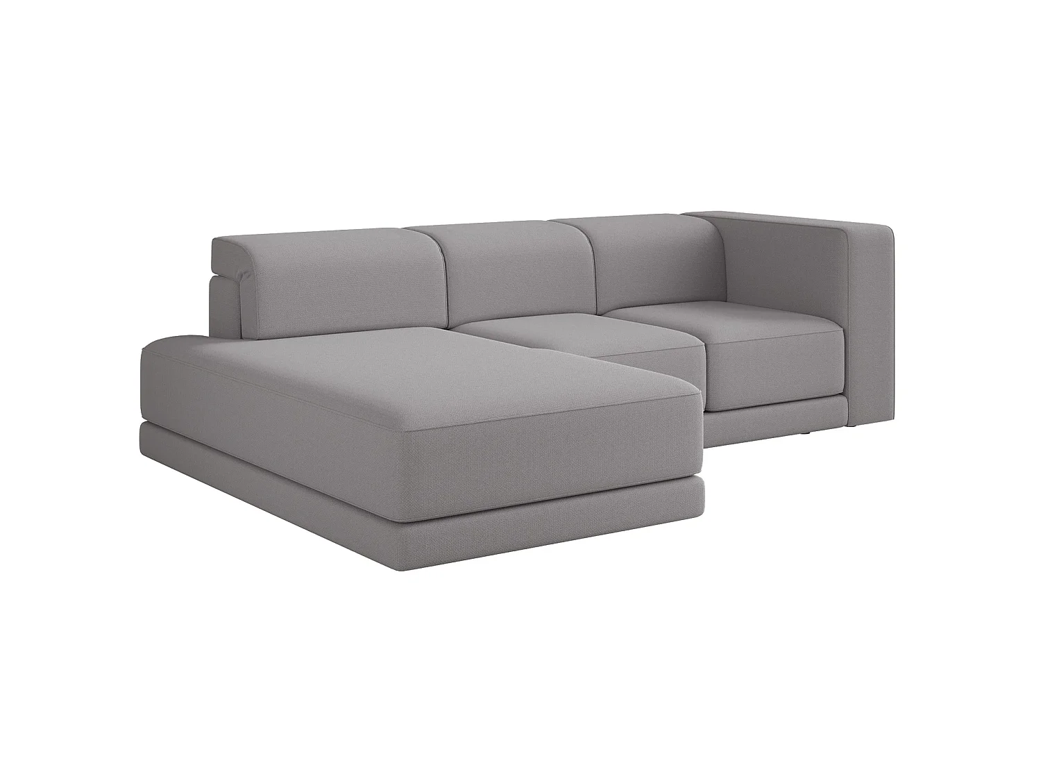 Canapé d'angle - 278 cm - Chenille Gris - Novals
