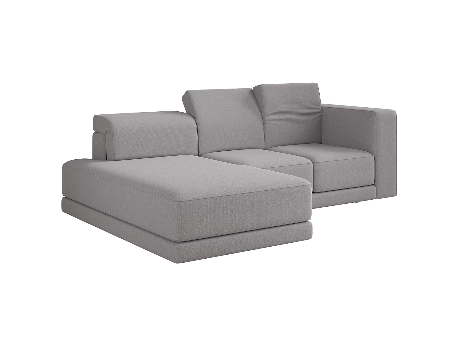 Canapé d'angle - 278 cm - Chenille Gris - Novals