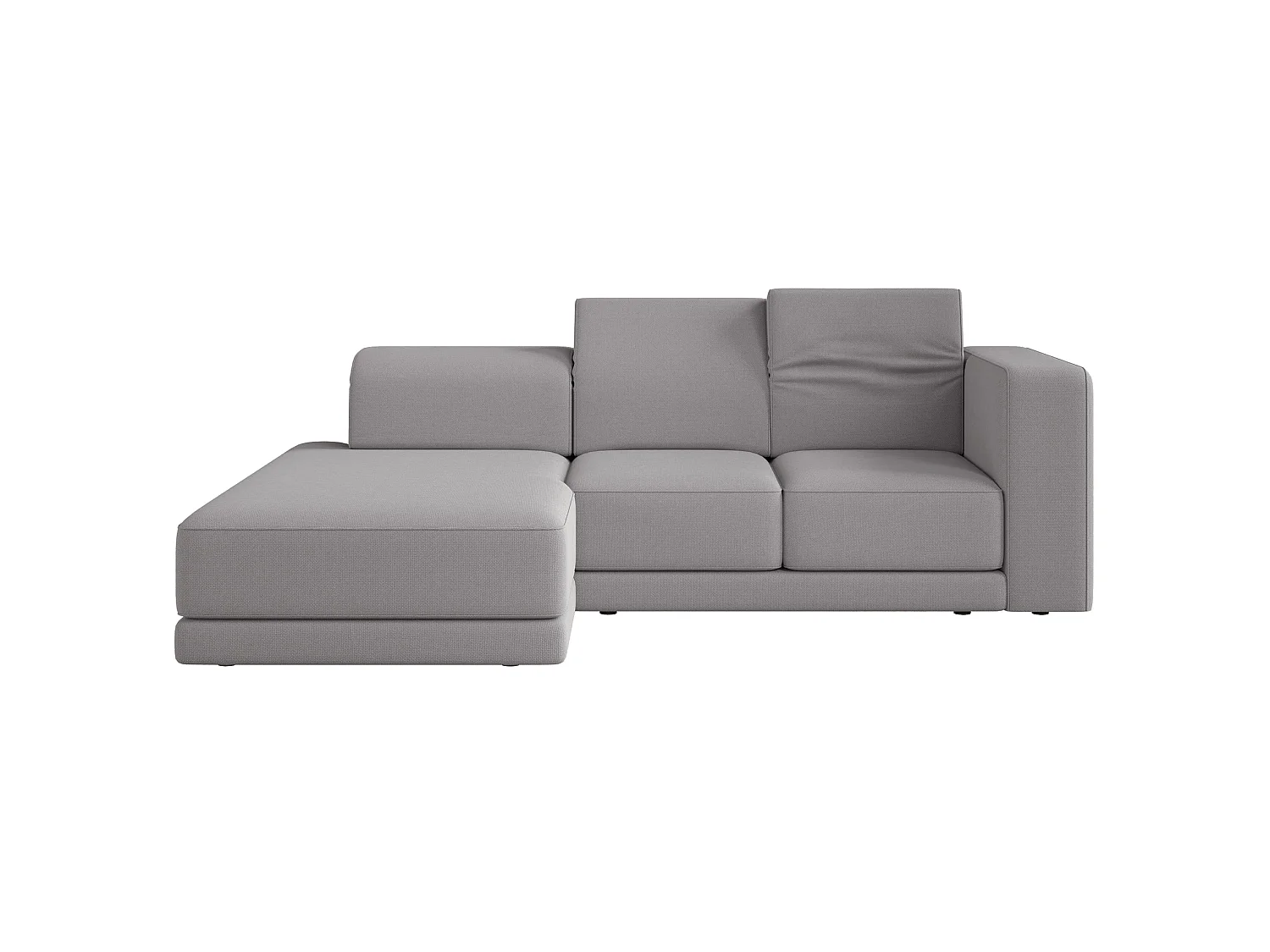 Canapé d'angle - 278 cm - Chenille Gris - Novals