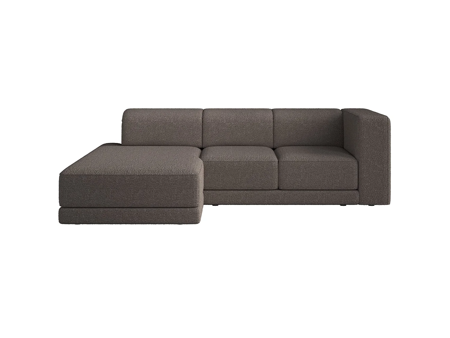 Canapé d'angle - 278 cm - Bouclé Marron - Novals