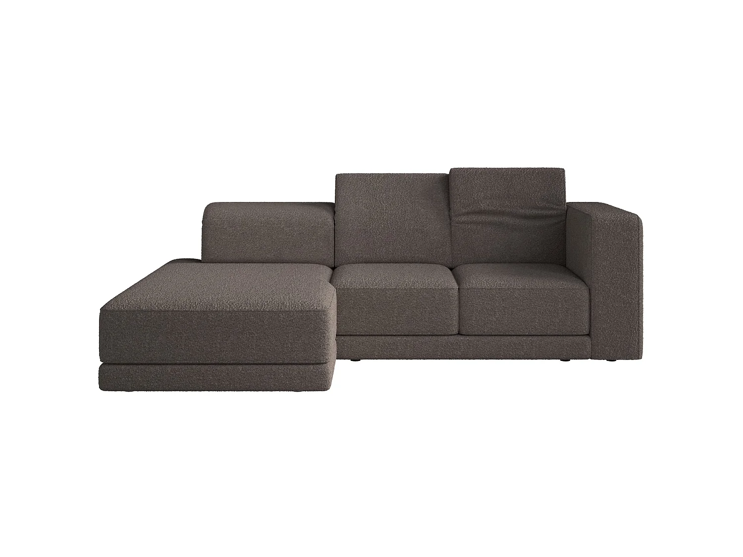 Canapé d'angle - 278 cm - Bouclé Marron - Novals