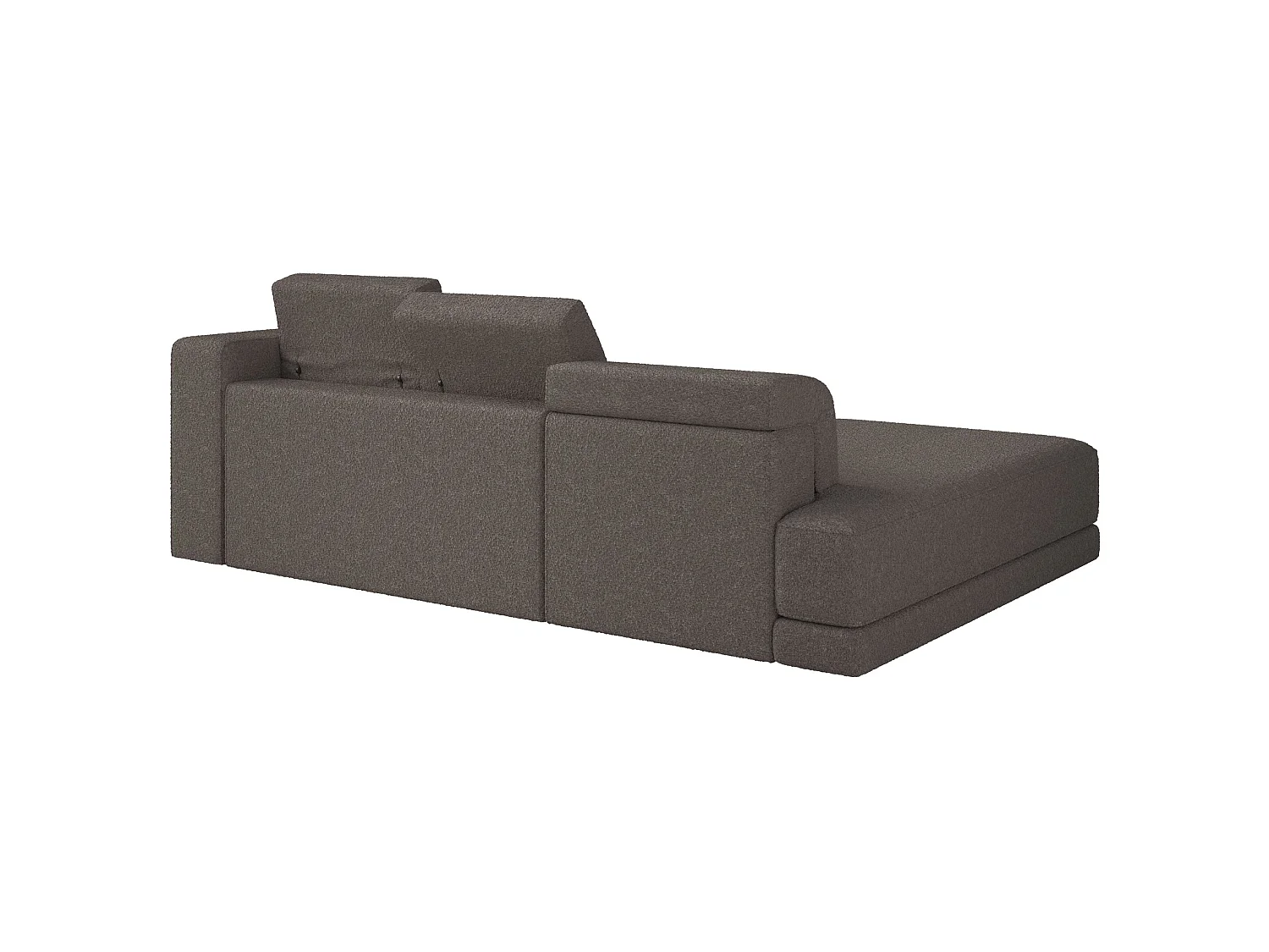Canapé d'angle - 278 cm - Bouclé Marron - Novals