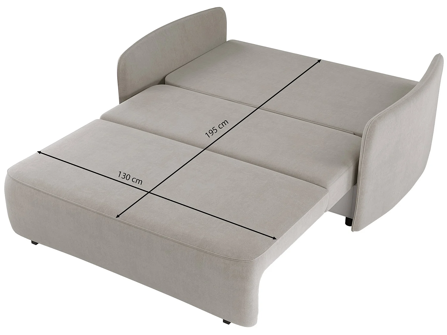 Slaapbank, 165 cm – Paxi, chenille stof