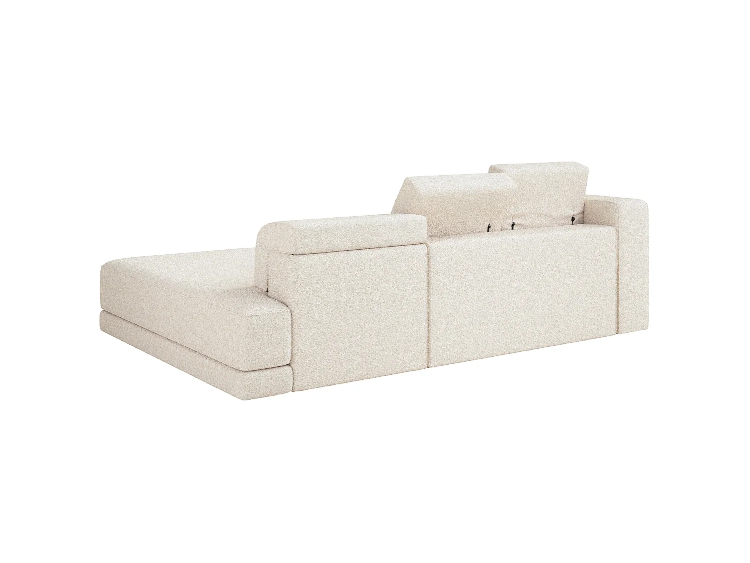 Ecksofa L-Form, 4-Sitzer, rechts, Bouclé Creme, 278 cm - Novals