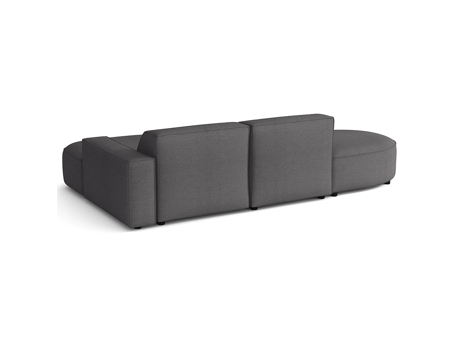 Hoekbank 3-zits, rechteropstelling, chenille donkergrijs, 276 cm – Sallmo