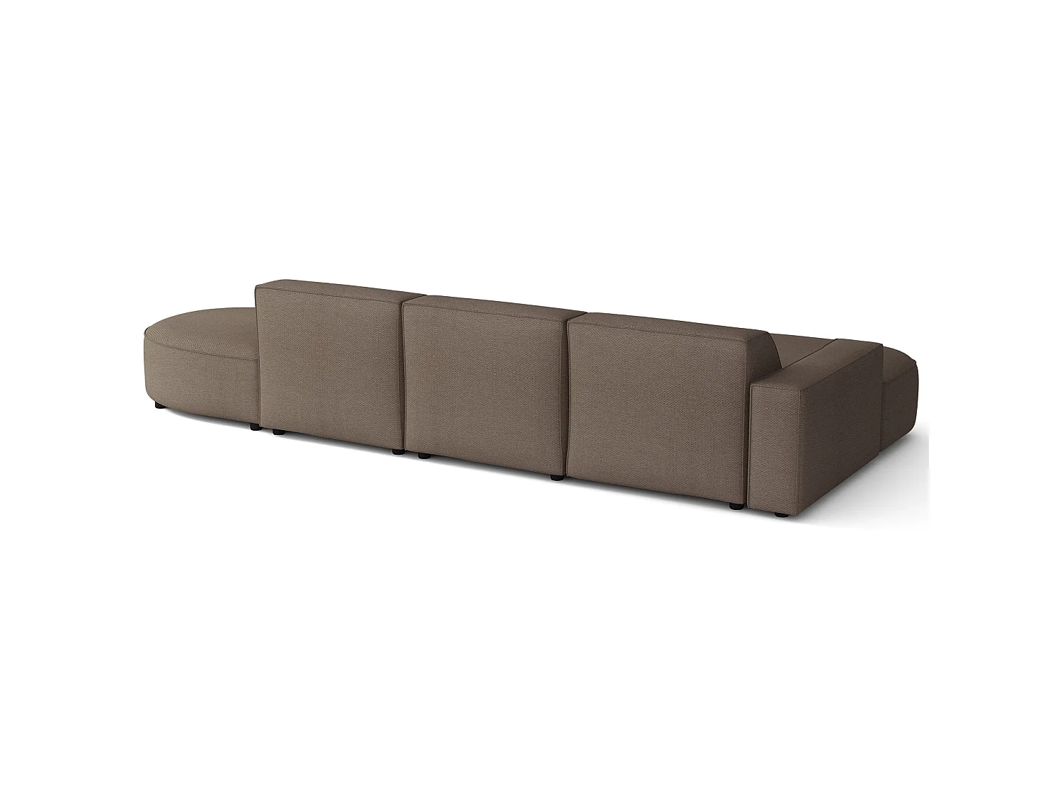 Hoekbank 3-zits, linkeropstelling, chenille lichtbruin, 358 cm – Sallmo