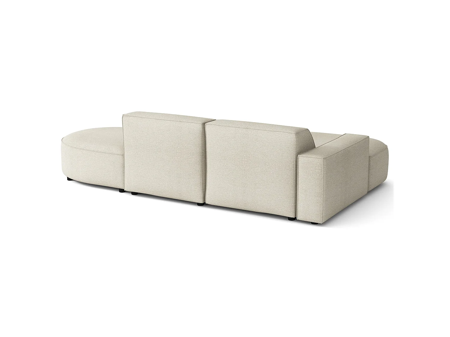 Hoekbank 3-zits, linkeropstelling, chenille crème, 276 cm – Sallmo