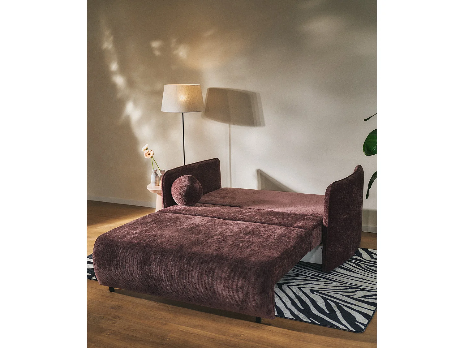 Slaapbank, 165 cm – Paxi, chenille stof
