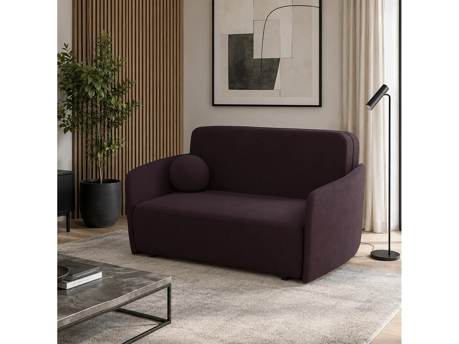 Slaapbank, 165 cm – Paxi, chenille stof