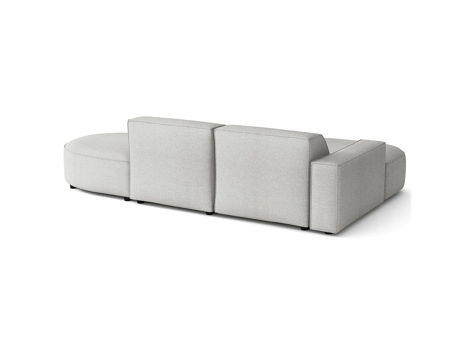 Hoekbank 3-zits, linkeropstelling, chenille lichtgrijs, 276 cm – Sallmo