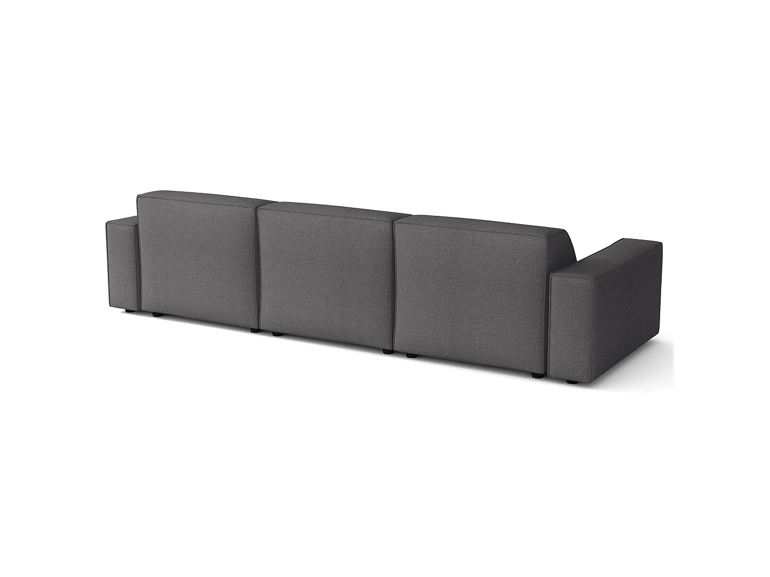 Canapé d'angle - 287 cm - droite - Chenille Gris foncé - Sellmo