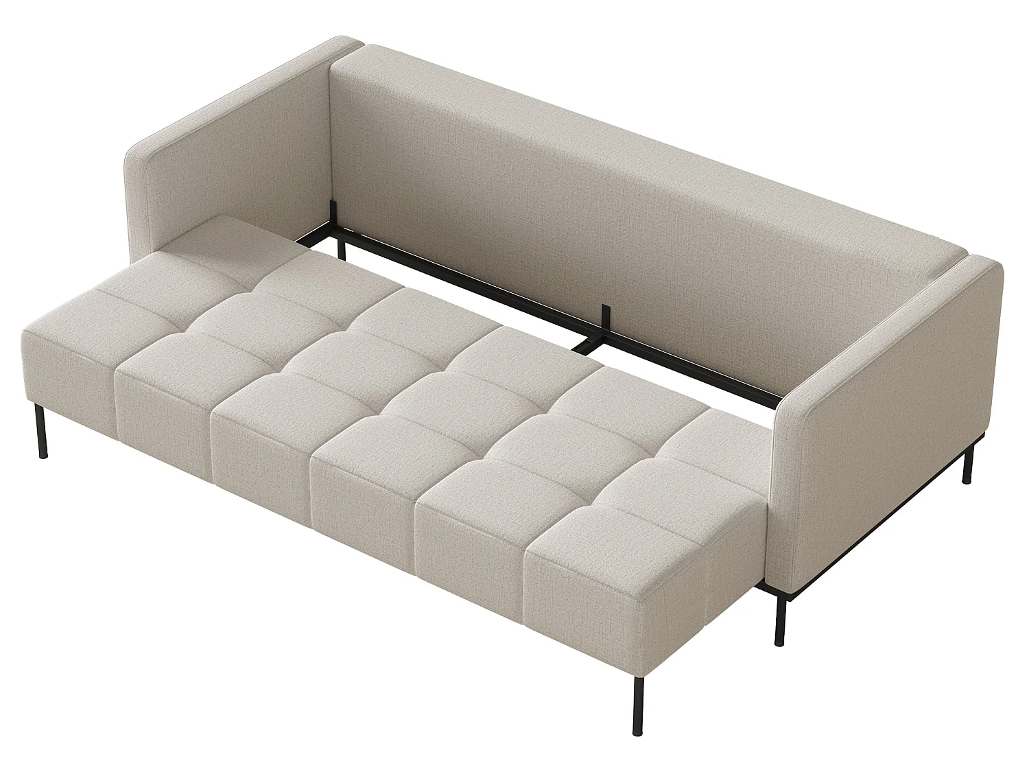 Canapé - 224 cm - Chenille Beige clair - Skilia