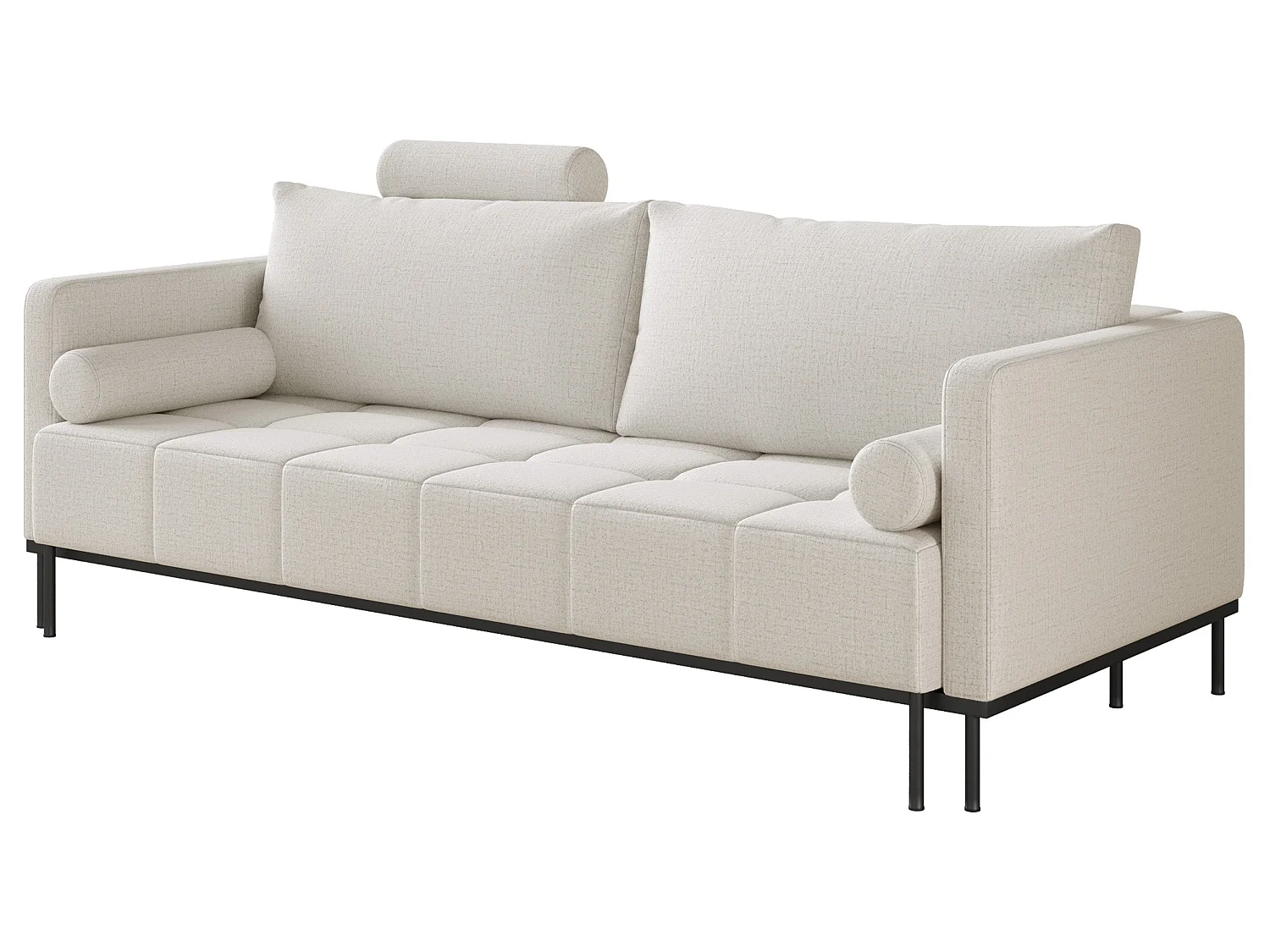 Canapé - 224 cm - Chenille Beige clair - Skilia