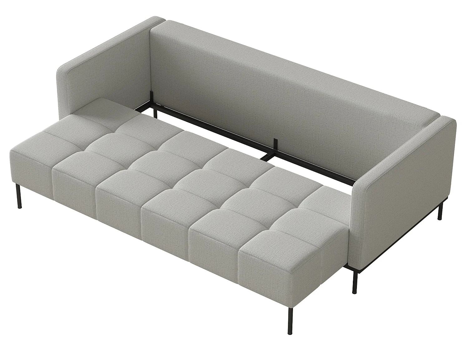 Canapé - 224 cm - Chenille Gris clair - Skilia