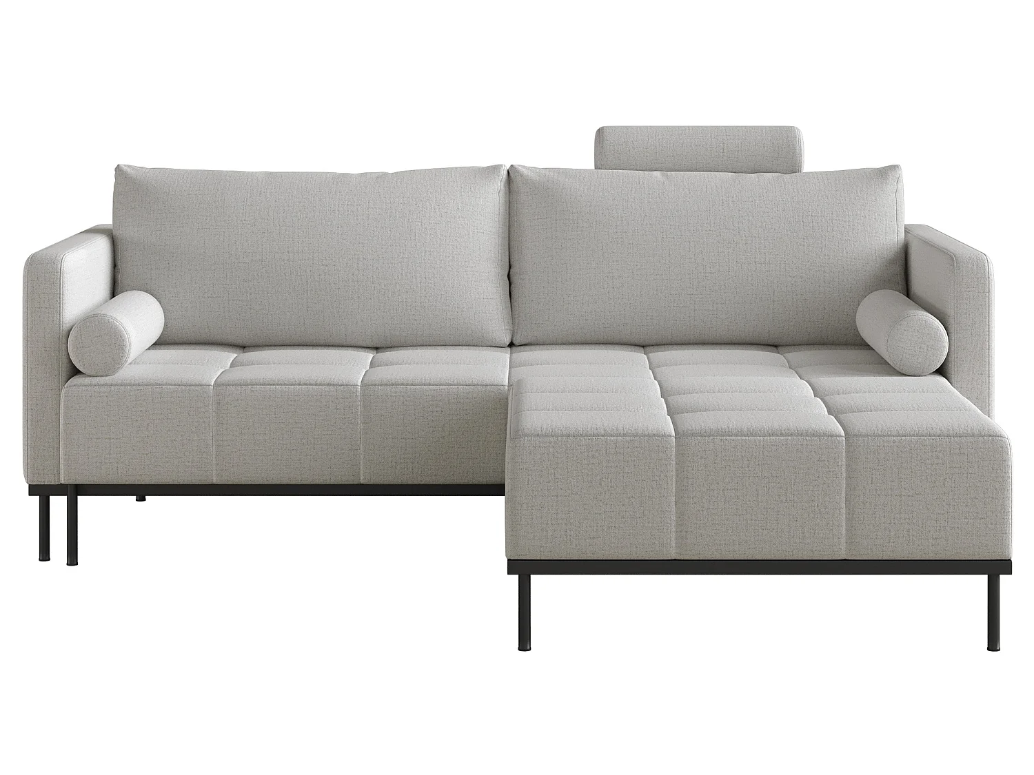 Canapé - 224 cm - Chenille Gris clair - Skilia