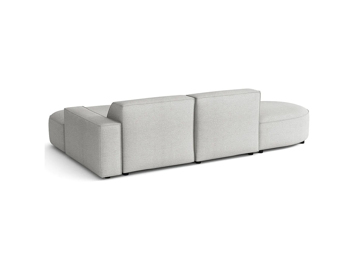 Hoekbank 3-zits, rechteropstelling, chenille lichtgrijs, 276 cm – Sallmo
