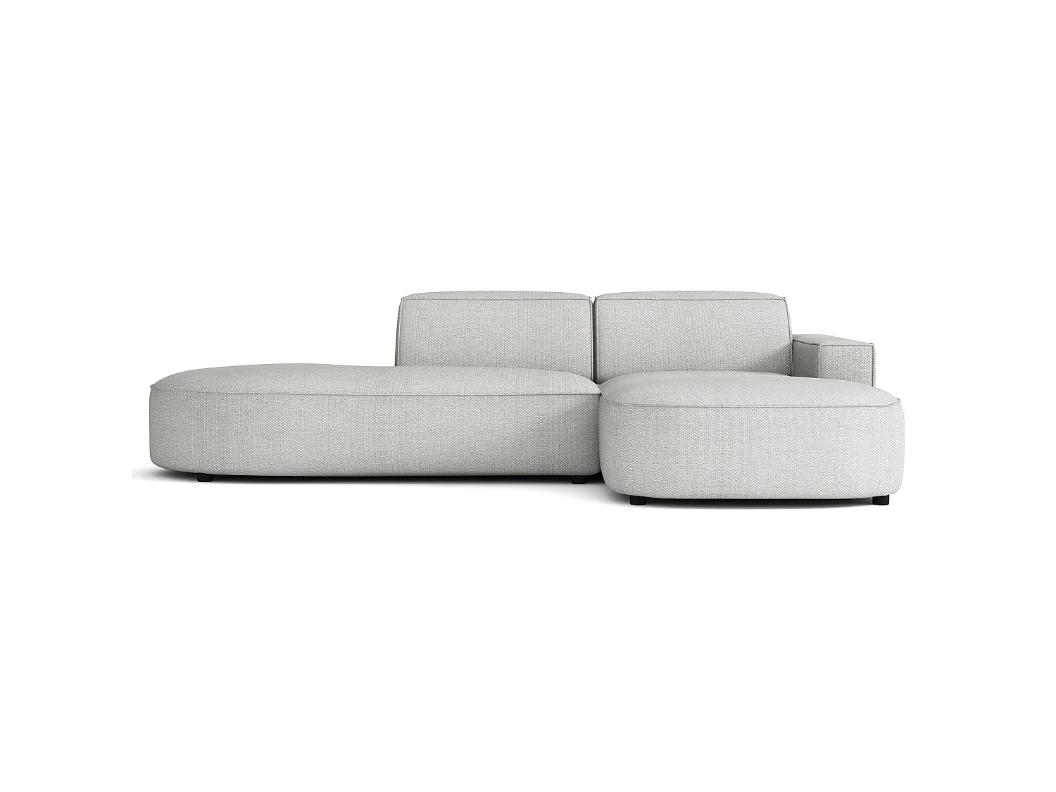 Hoekbank 3-zits, rechteropstelling, chenille lichtgrijs, 276 cm – Sallmo