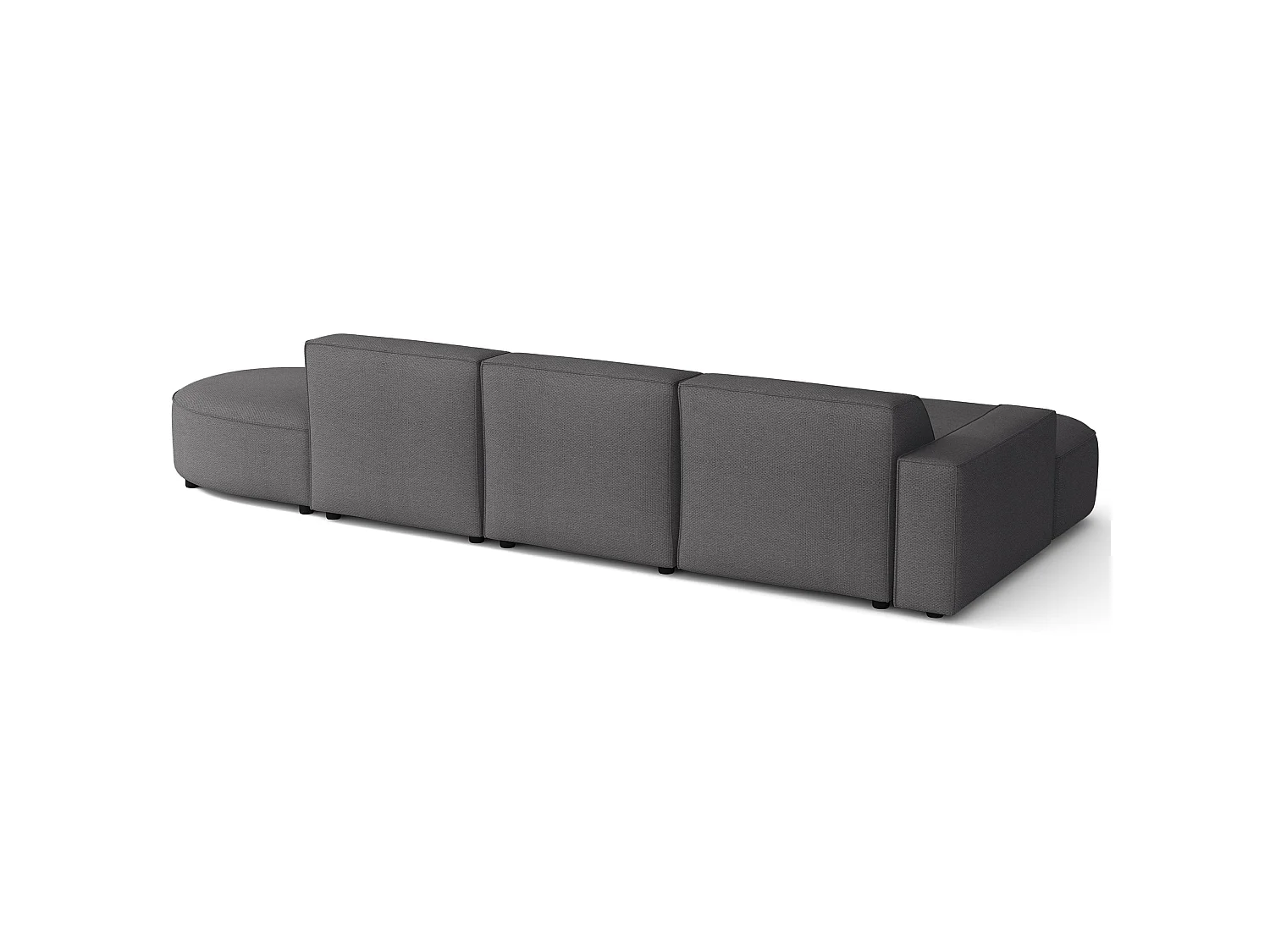 Canapé d'angle - 358 cm - Chenille Gris foncé - Sallmo