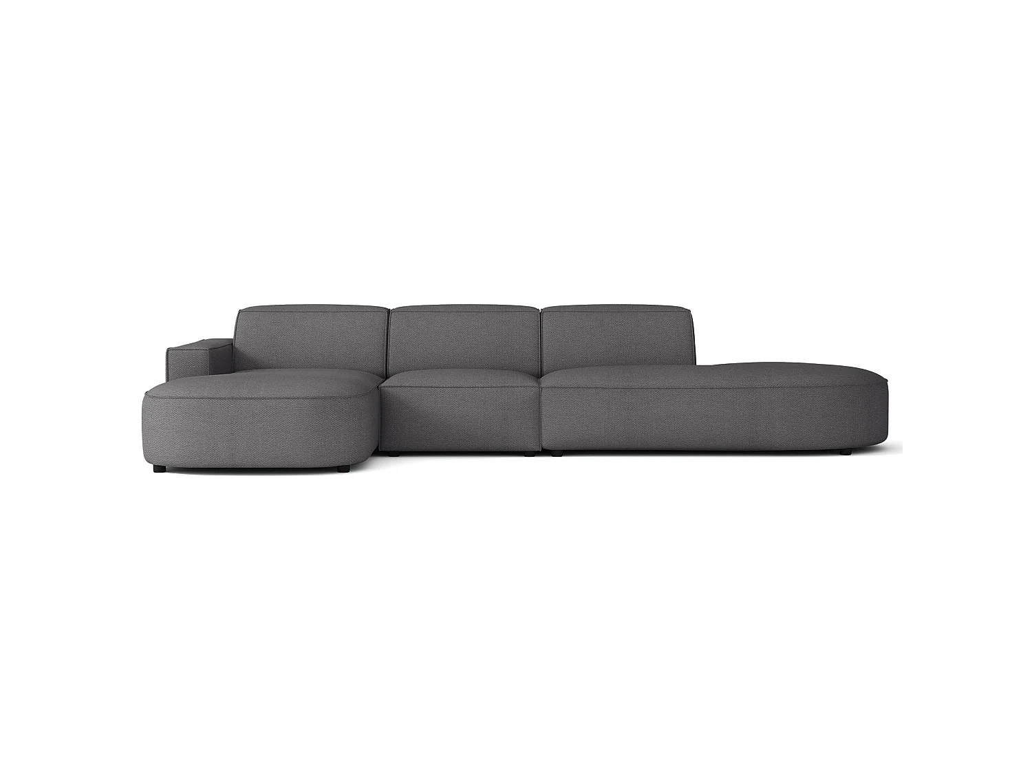 Canapé d'angle - 358 cm - Chenille Gris foncé - Sallmo