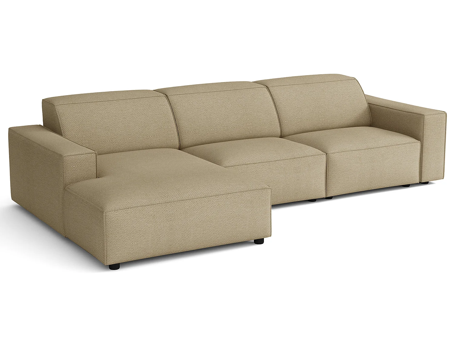 Canapé d'angle - 287 cm - gauche - Chenille Beige foncé - Sellmo