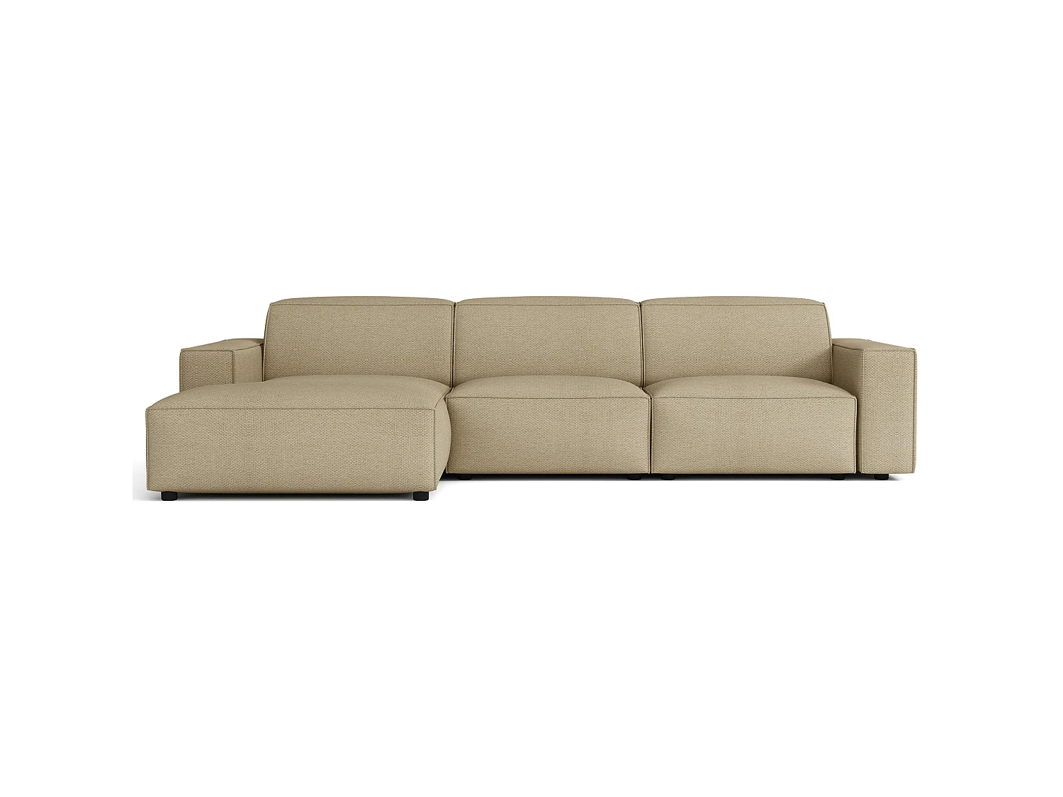Canapé d'angle - 287 cm - gauche - Chenille Beige foncé - Sellmo