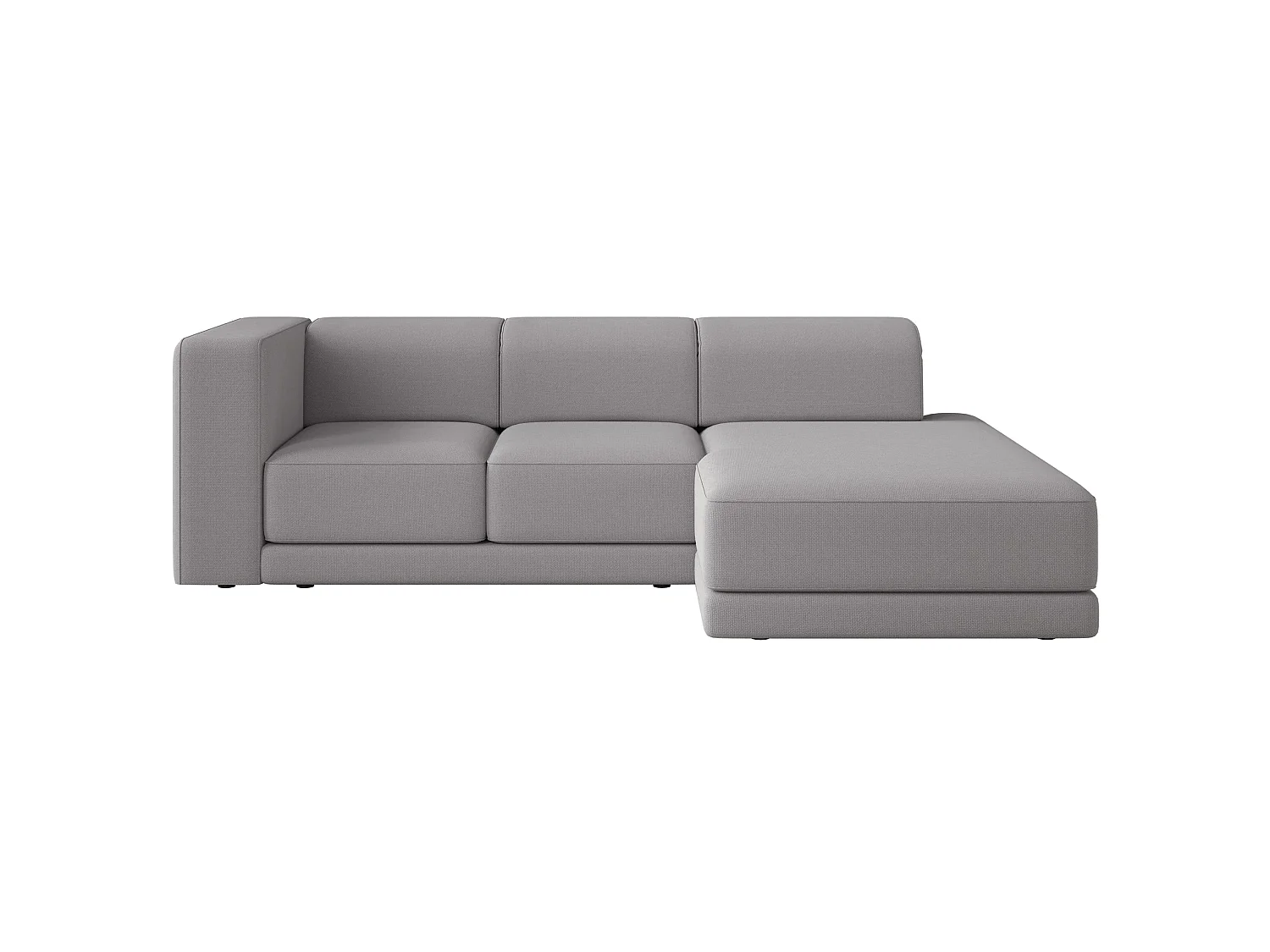 Canapé d'angle - 278 cm - Chenille Gris - Novals