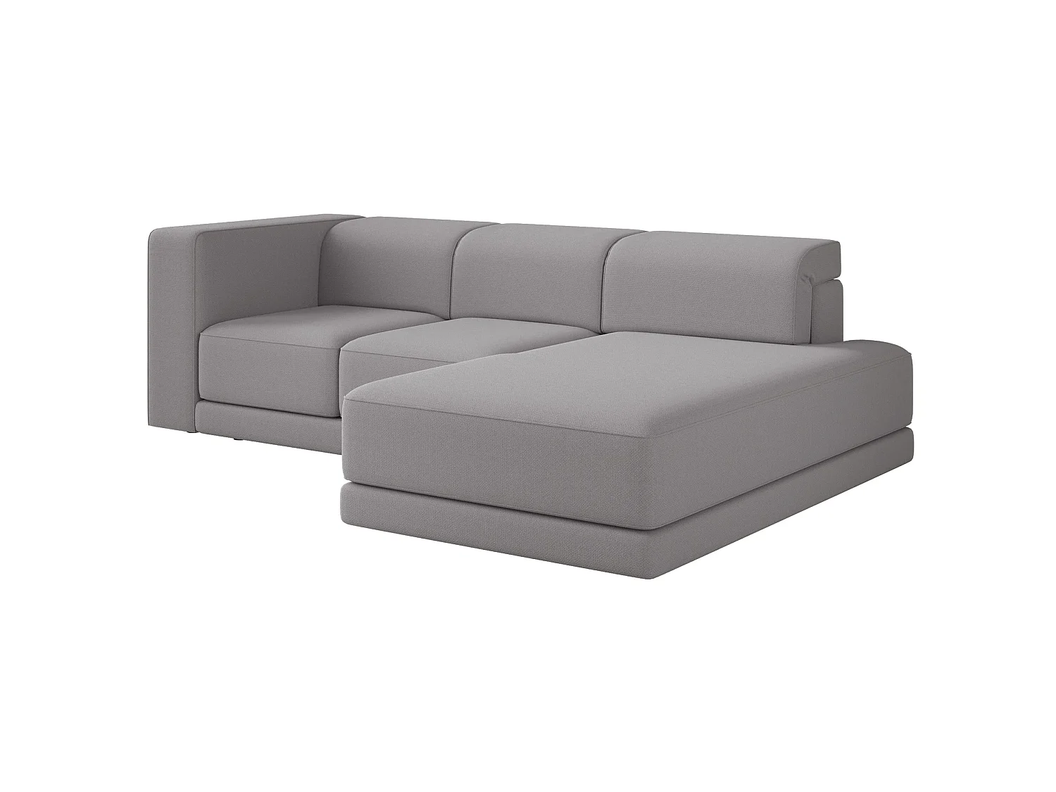 Canapé d'angle - 278 cm - Chenille Gris - Novals