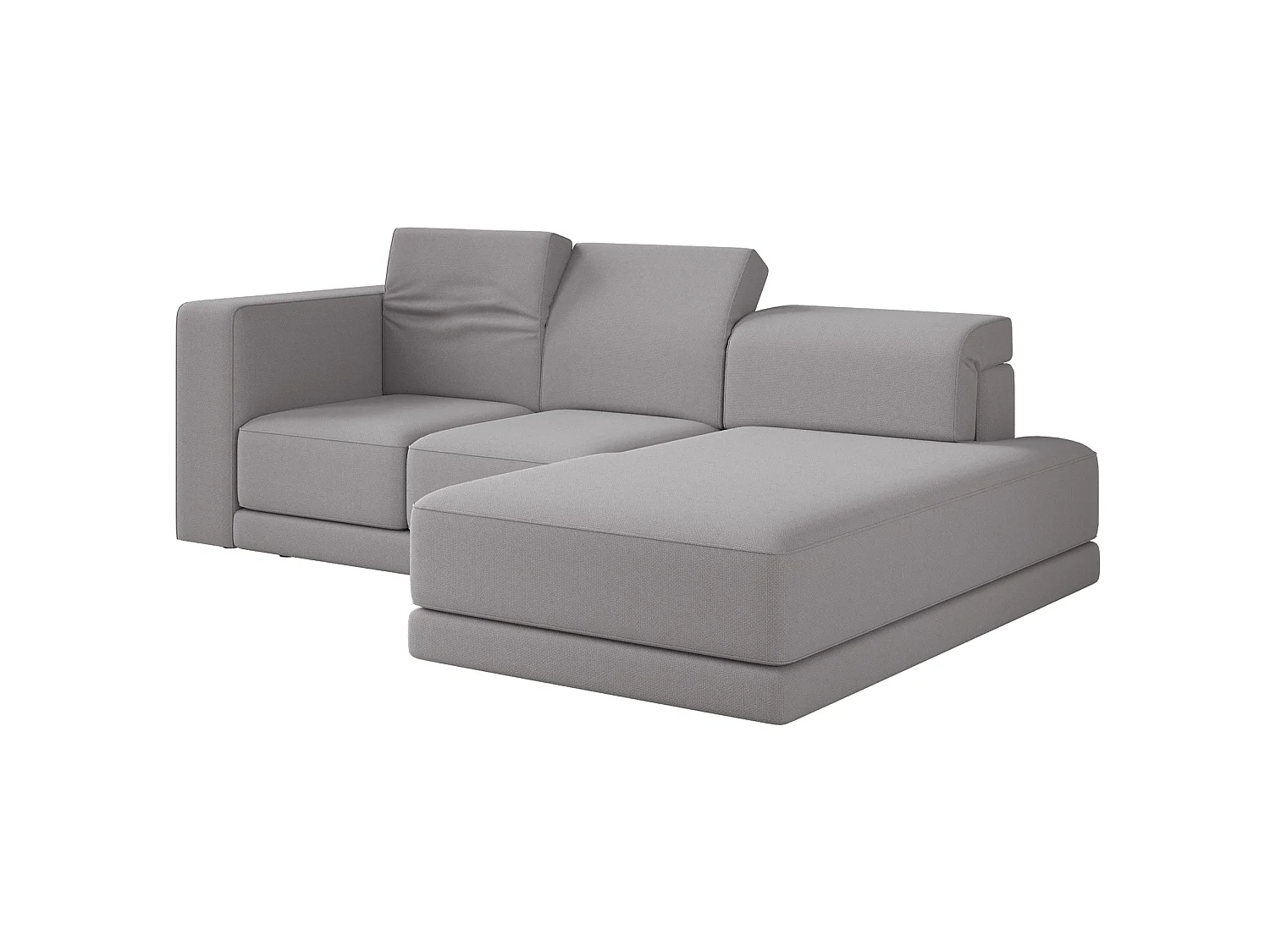 Canapé d'angle - 278 cm - Chenille Gris - Novals