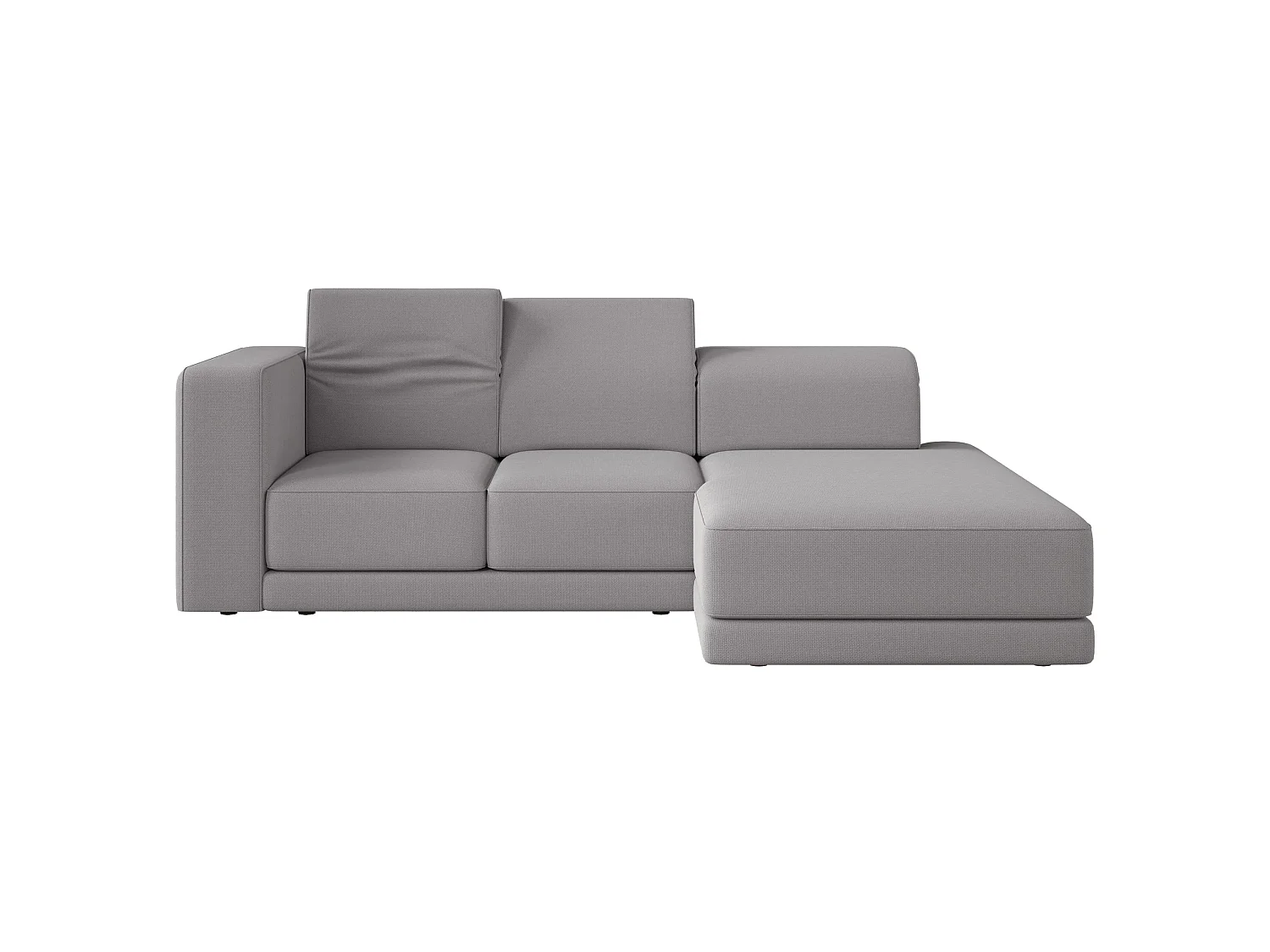 Canapé d'angle - 278 cm - Chenille Gris - Novals