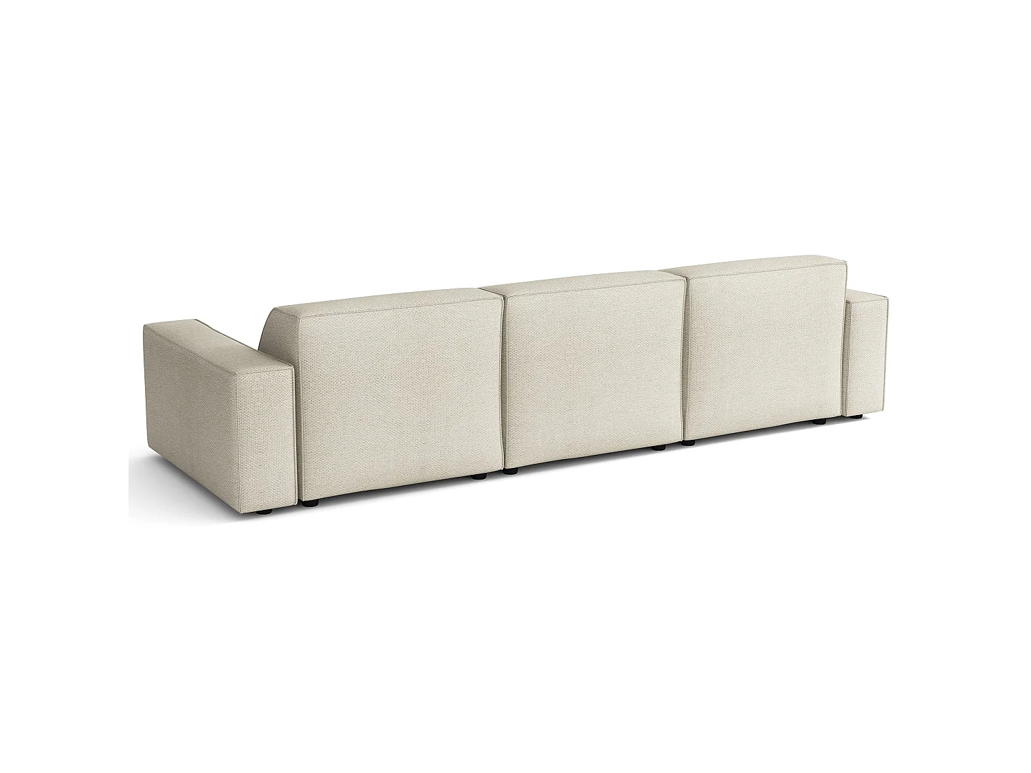 Ecksofa, Chenille Creme, 287 cm - Sellmo