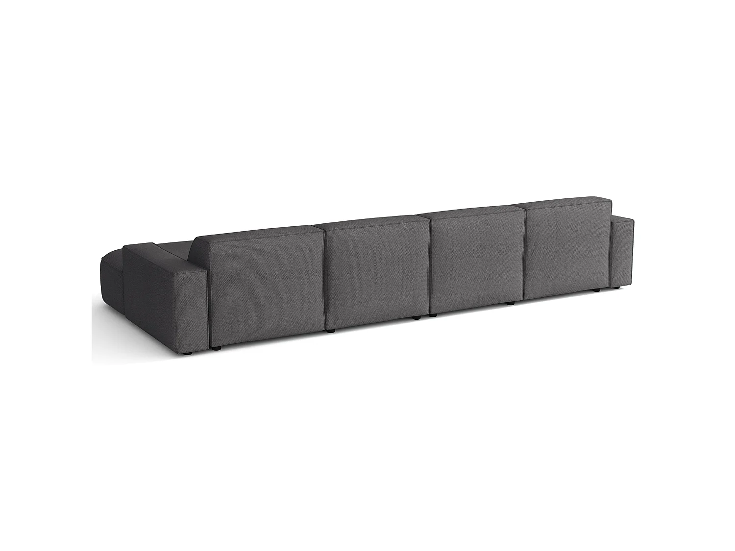 Canapé d'angle - 374 cm - Chenille Gris foncé - Sallmo