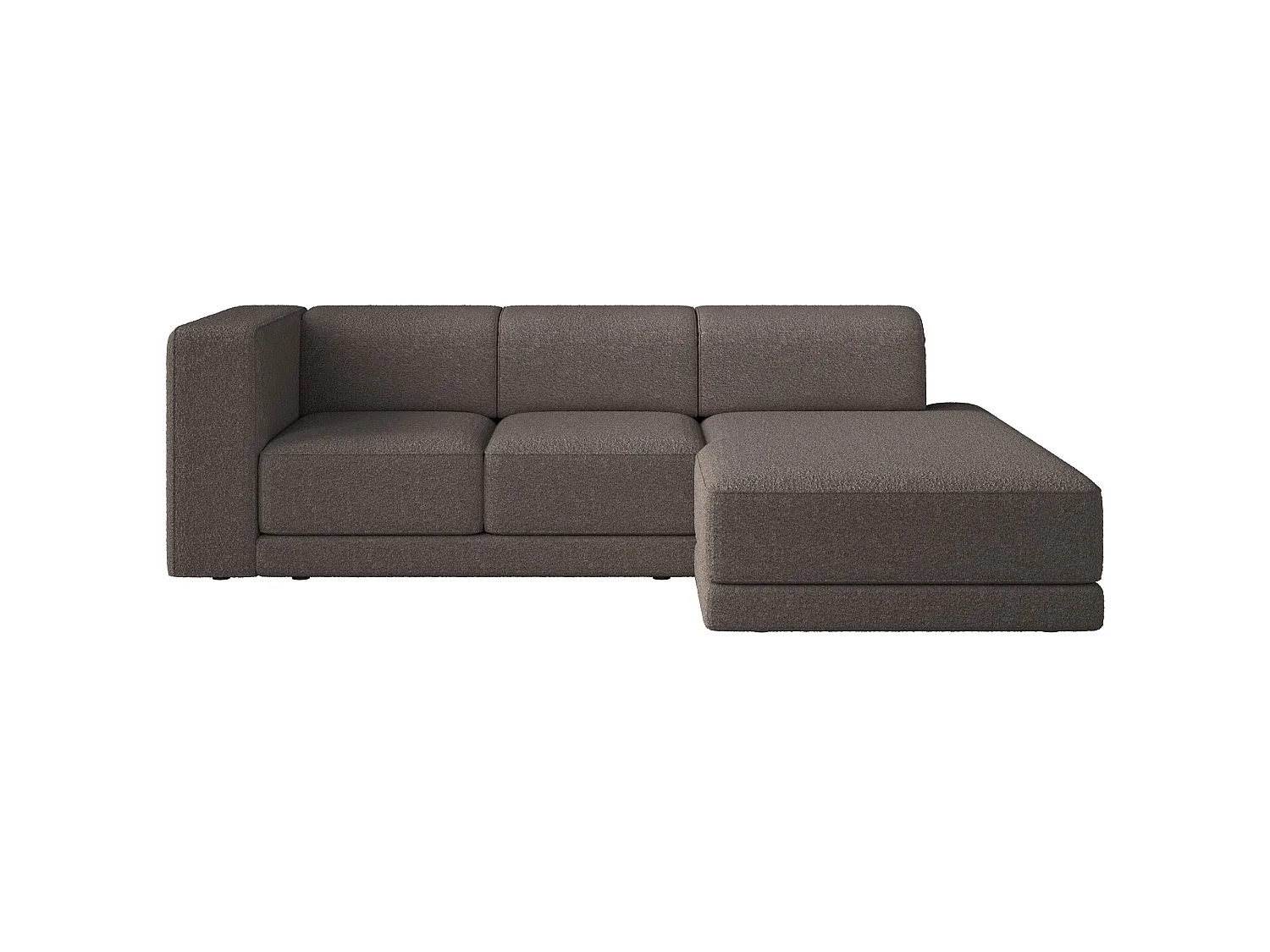 Canapé d'angle - 278 cm - Bouclé Marron - Novals