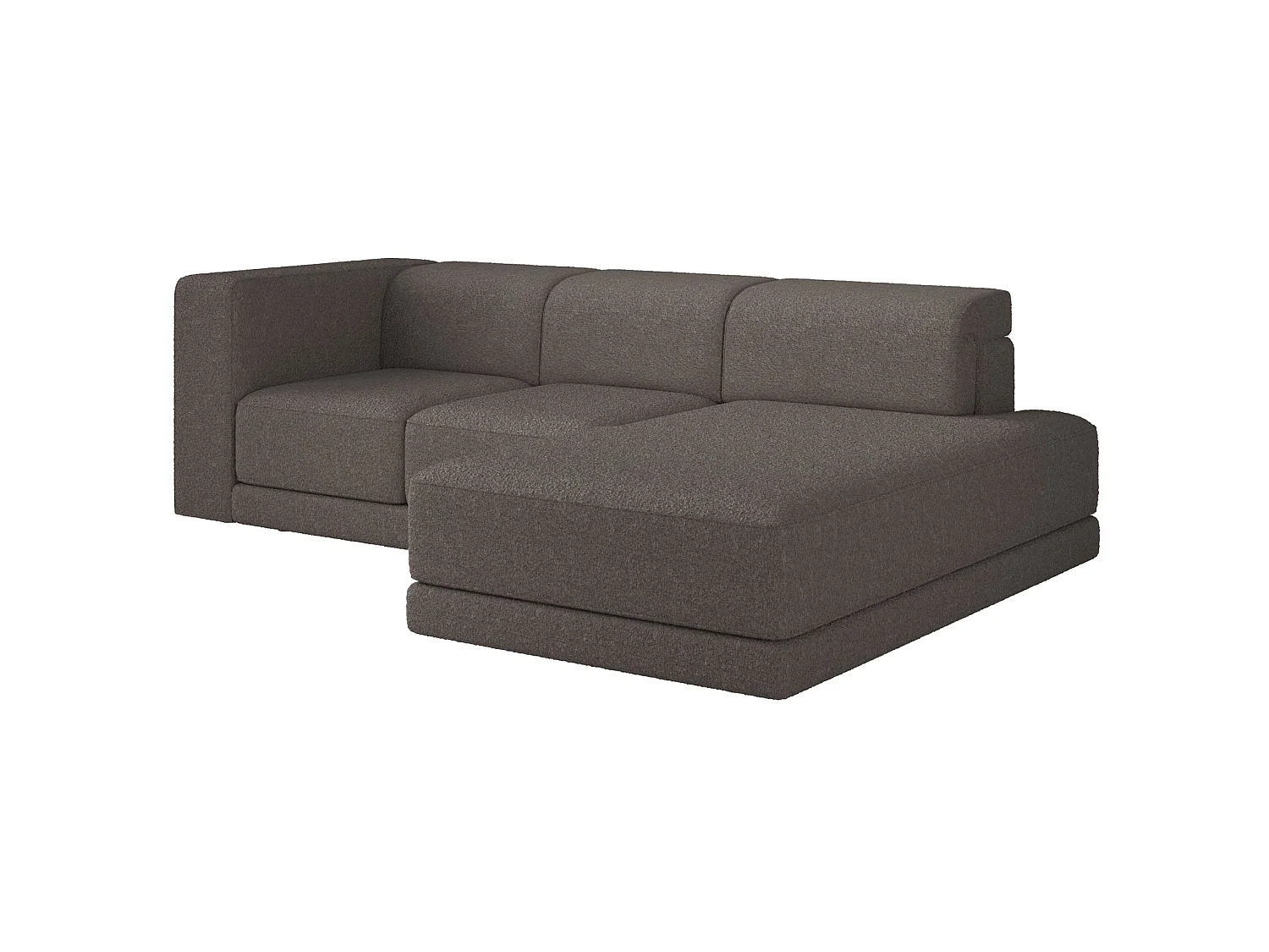 Canapé d'angle - 278 cm - Bouclé Marron - Novals