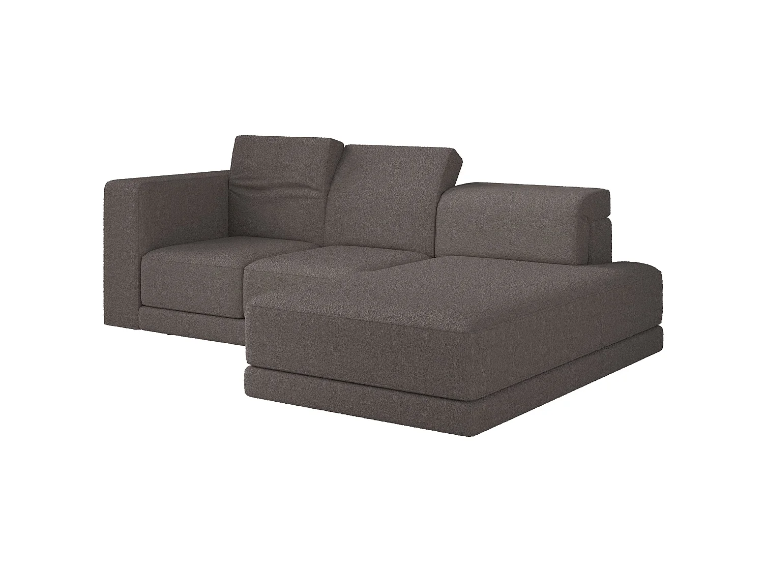 Canapé d'angle - 278 cm - Bouclé Marron - Novals