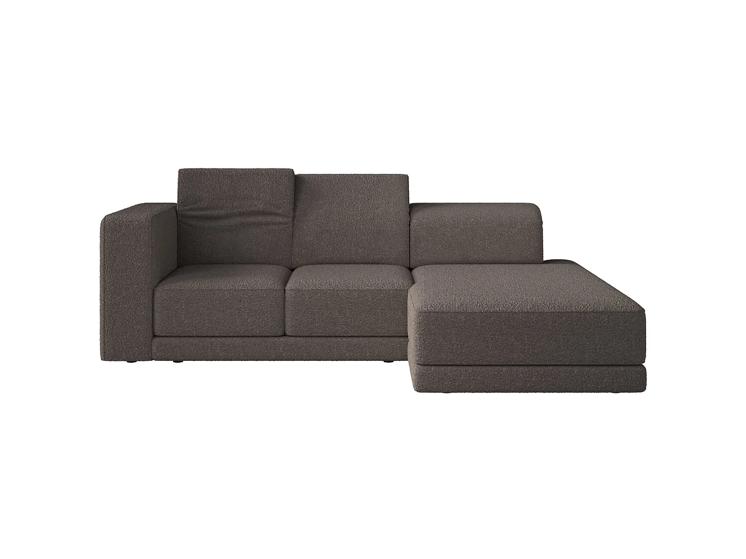 Canapé d'angle - 278 cm - Bouclé Marron - Novals