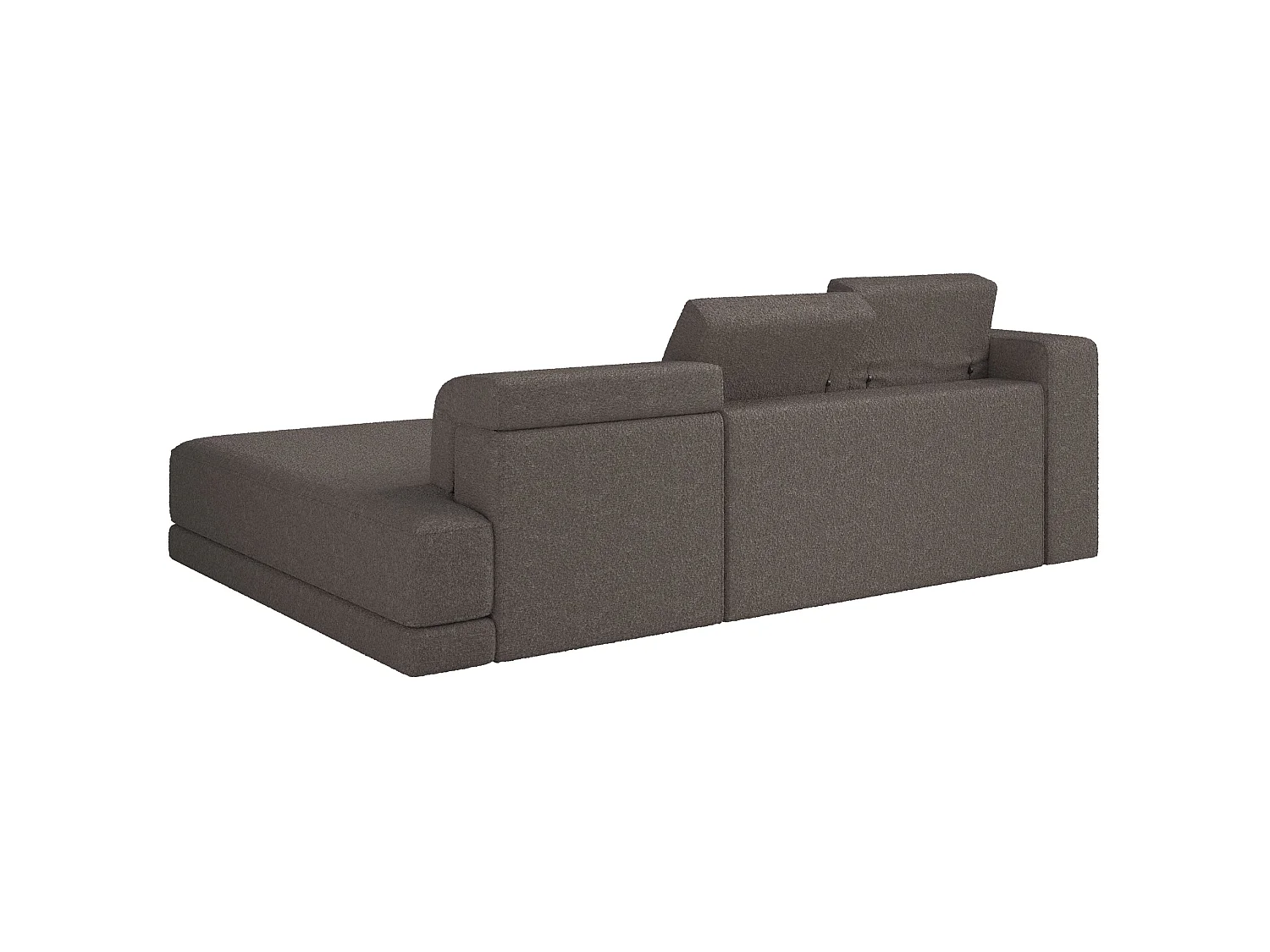 Canapé d'angle - 278 cm - Bouclé Marron - Novals