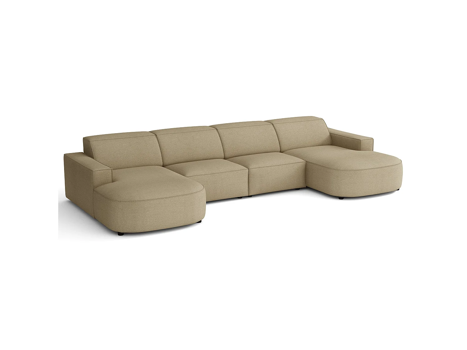 Canapé d'angle - 374 cm - Chenille Beige foncé - Sallmo